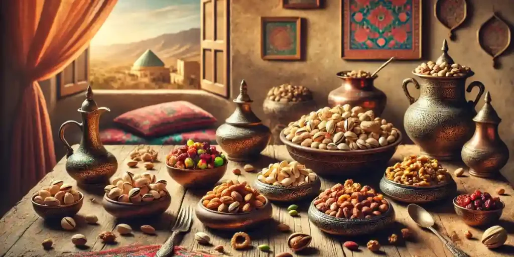 ترکیبی از بهترین آجیلها برای تغذیه ورزشکاران نوجوان شامل بادام، گردو و پسته که منبع غنی پروتئین و انرژی هستند.