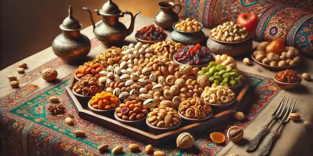 نقشه راه ابریشم و تاریخچه جهانی آجیل که نشان دهنده مسیر تجارت پسته و بادام از ایران به سراسر جهان و اهمیت آن در فرهنگهاست.