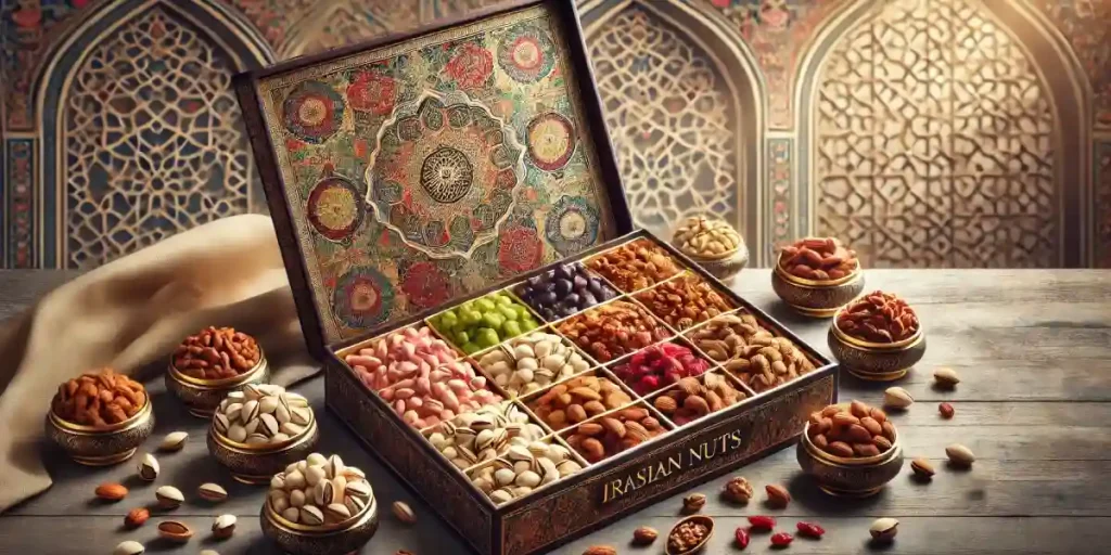 ؛ یک طرف پسته و بادام ترد و خوش‌رنگ، طرف دیگر همان آجیل‌ها به صورت نرم و رنگ‌پریده): مقایسه بصری بین آجیل ترد و تازه در مقابل آجیل نرم و کهنه، که نشان‌دهنده تفاوت در کیفیت و تازگی است.